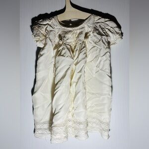 Cream Lace Trim Baby Dress